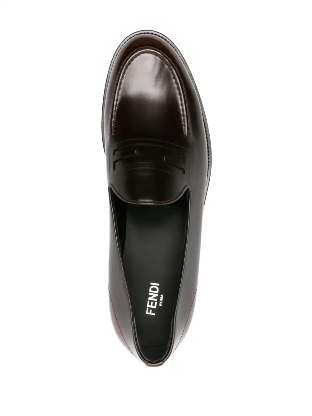 Cheap FENDI FF-embossed patent leather loafers