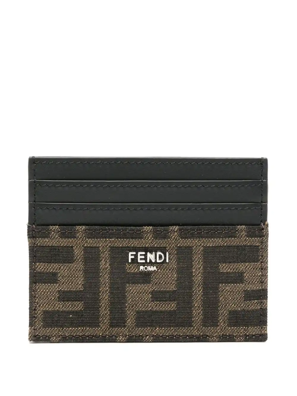 Cheap FENDI FF-jacquard leather card holder