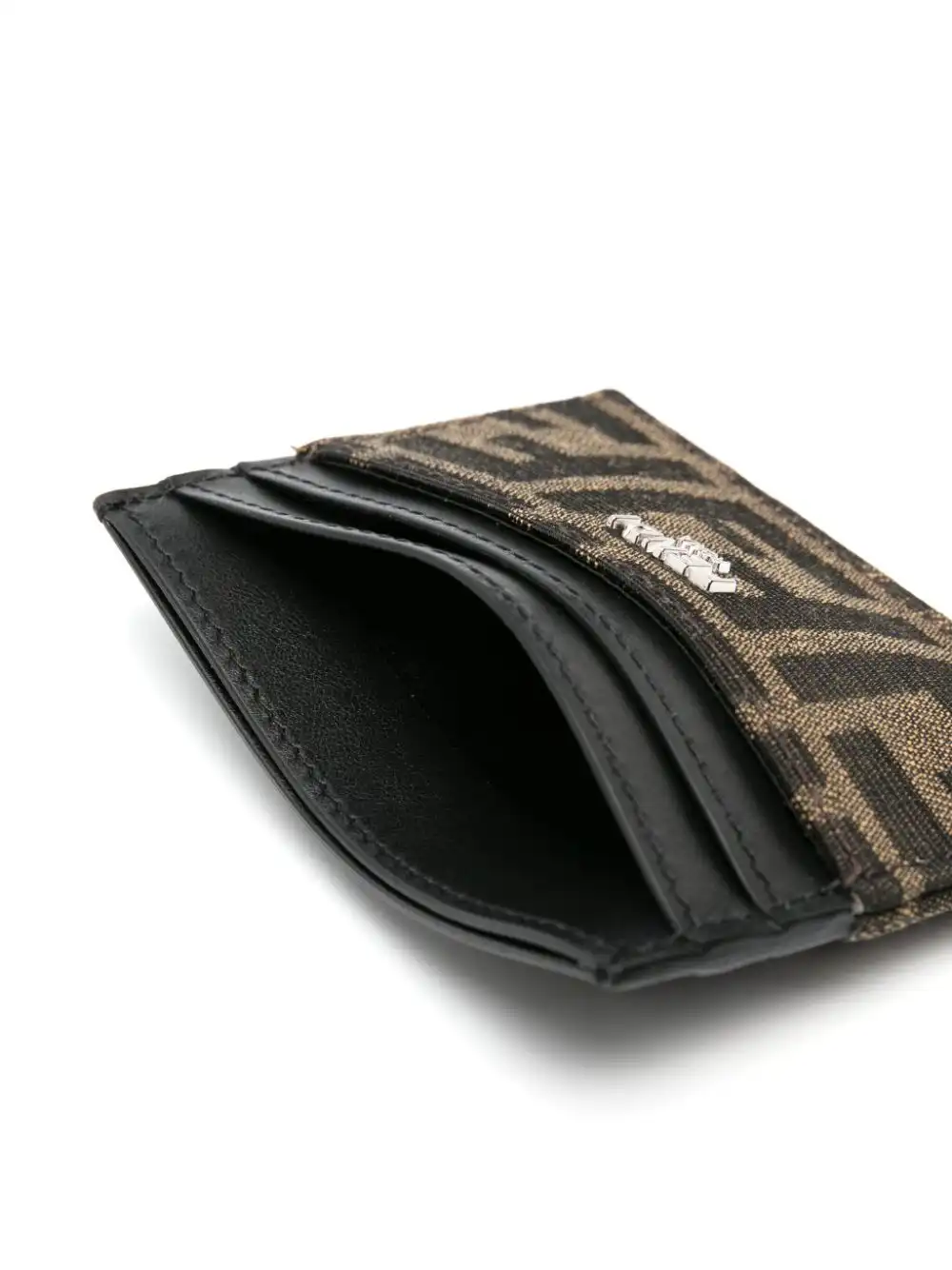 Cheap FENDI FF-jacquard leather card holder