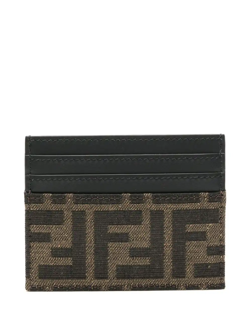 Cheap FENDI FF-jacquard leather card holder