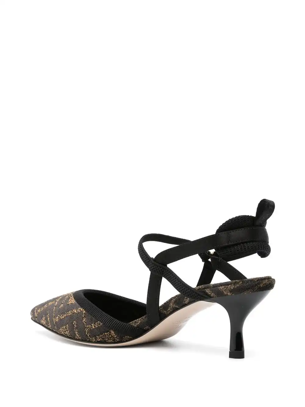 Affordable FENDI monogram-jacquard slingback pumps