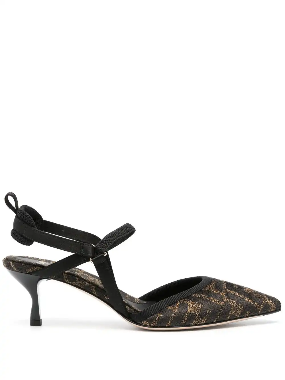 Affordable FENDI monogram-jacquard slingback pumps