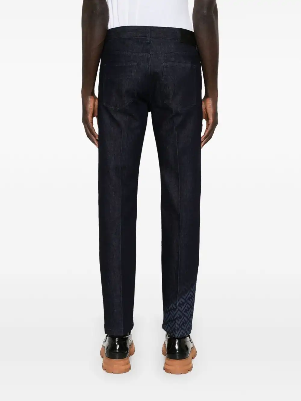 Affordable FENDI pressed-crease straight-leg jeans