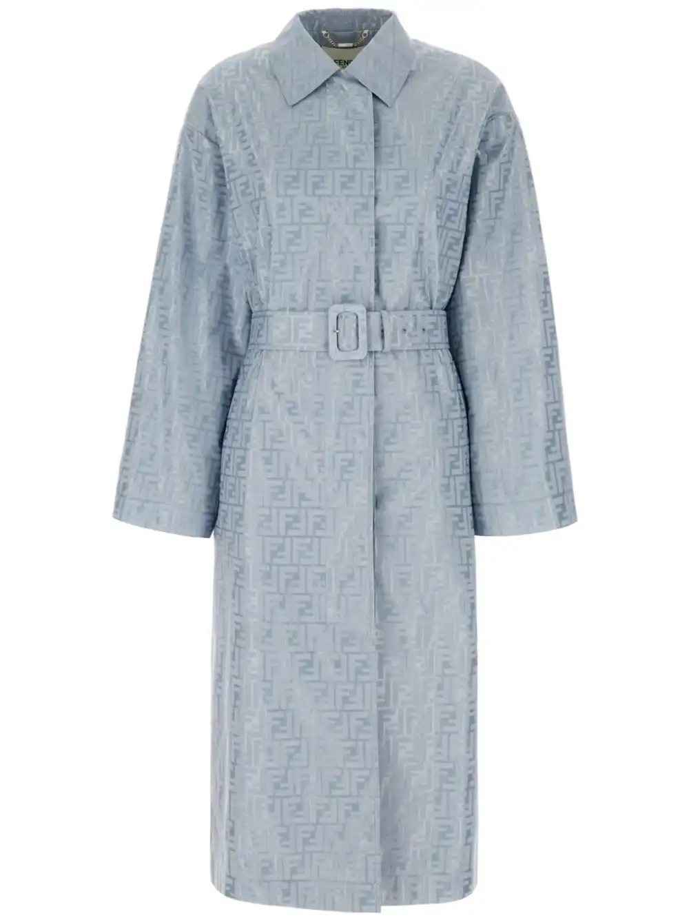 Affordable FENDI FF-jacquard belted midi coat