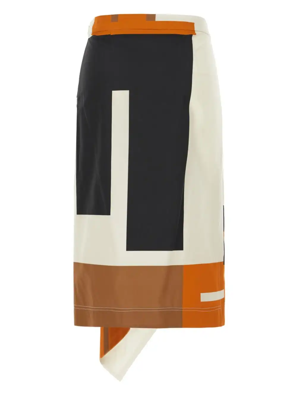 Affordable FENDI FF Puzzle-print poplin midi skirt