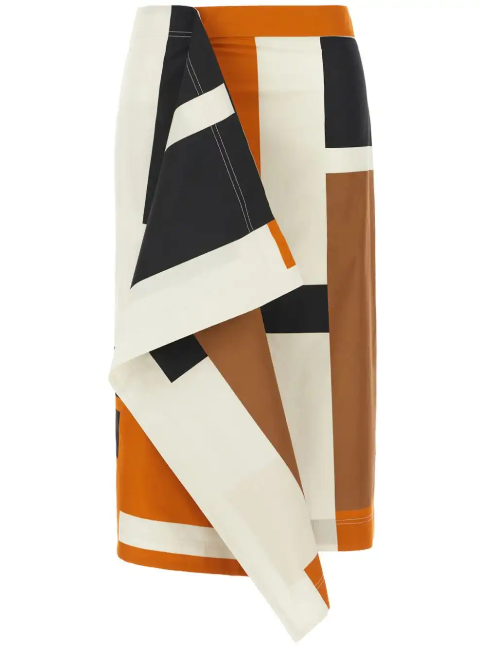 Affordable FENDI FF Puzzle-print poplin midi skirt