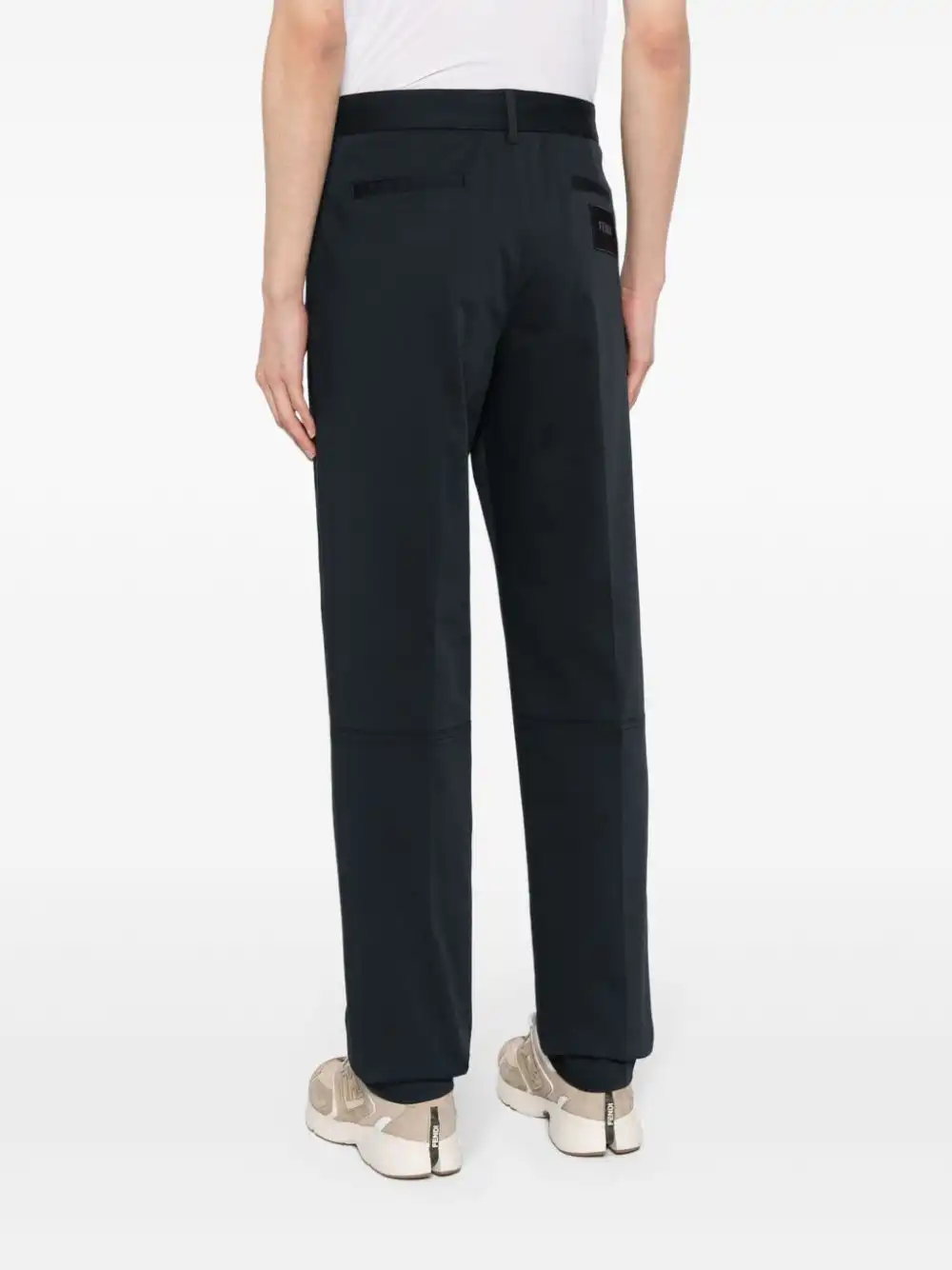 Cheap FENDI logo-applique straight-leg trousers