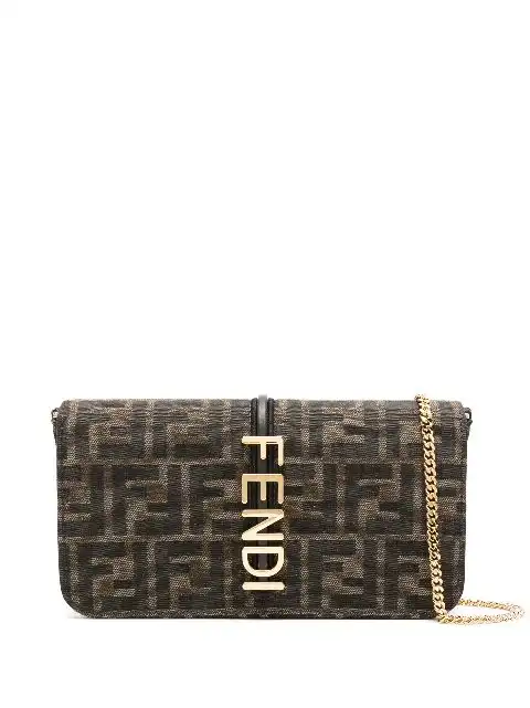 FENDI Fendigraphy jacquard chain wallet