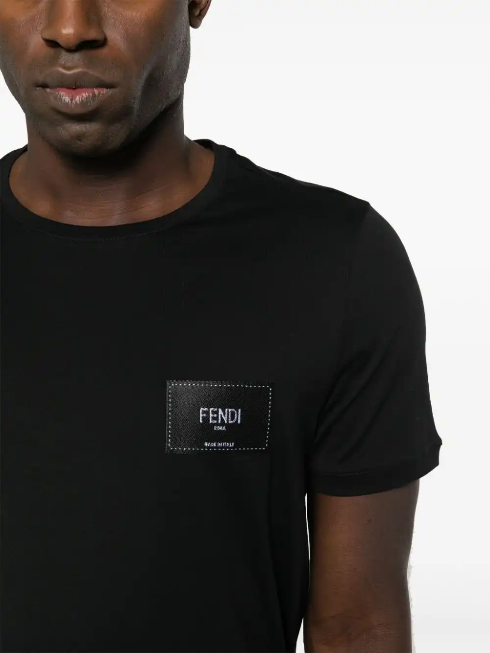 Cheap FENDI logo-applique cotton T-shirt