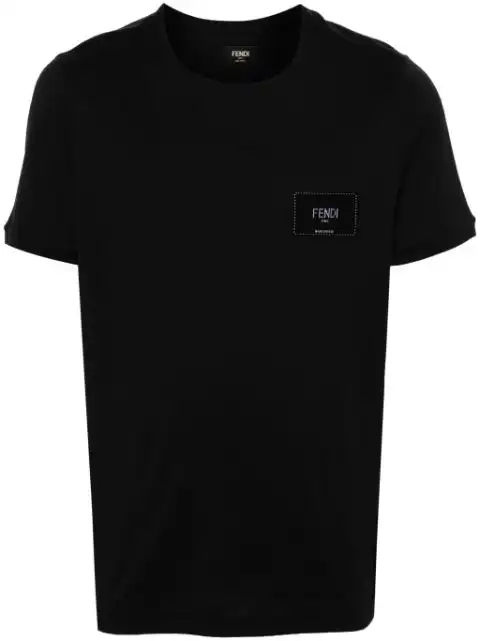 FENDI logo-applique cotton T-shirt