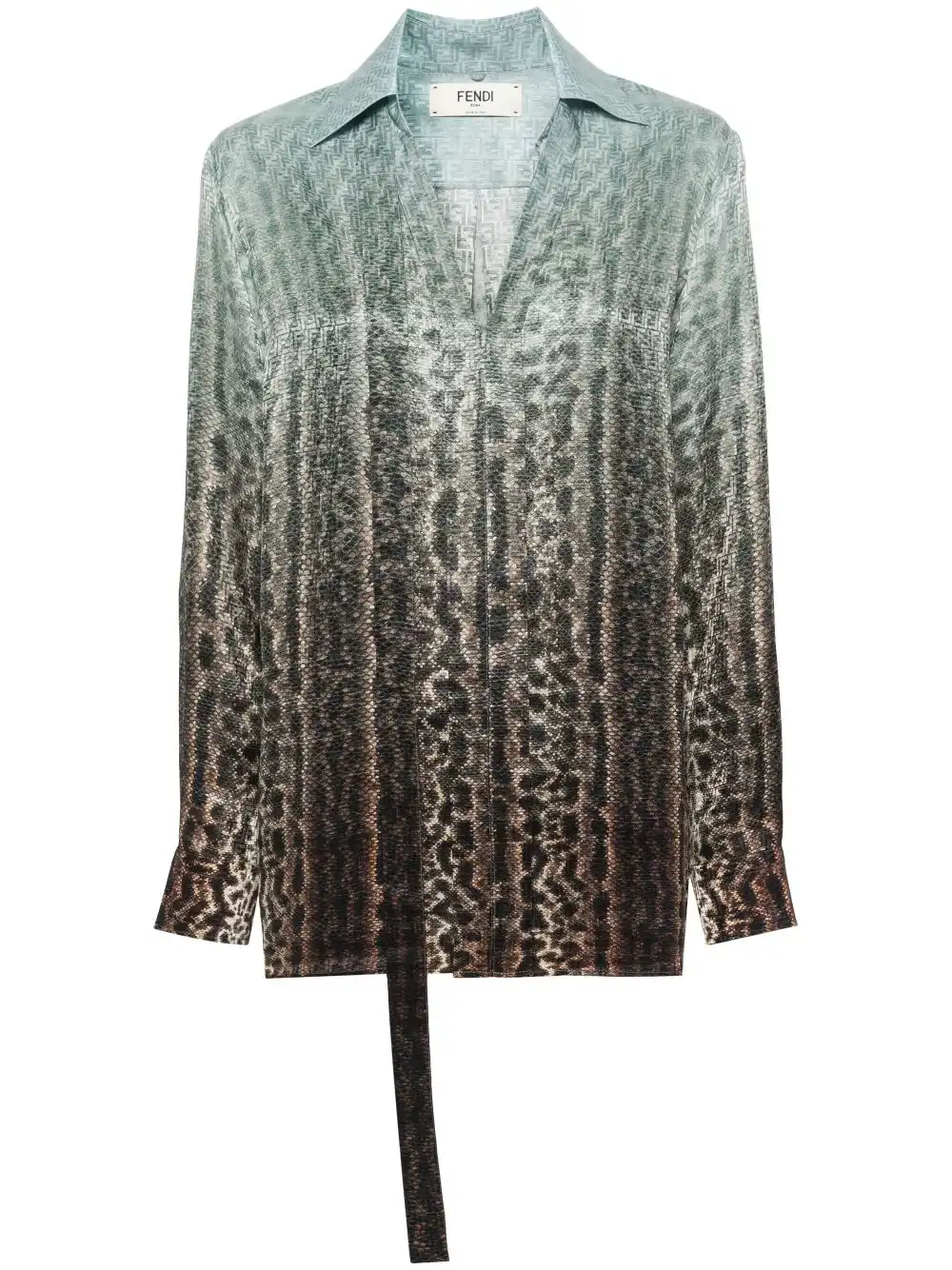 Affordable FENDI animal-print silk shirt