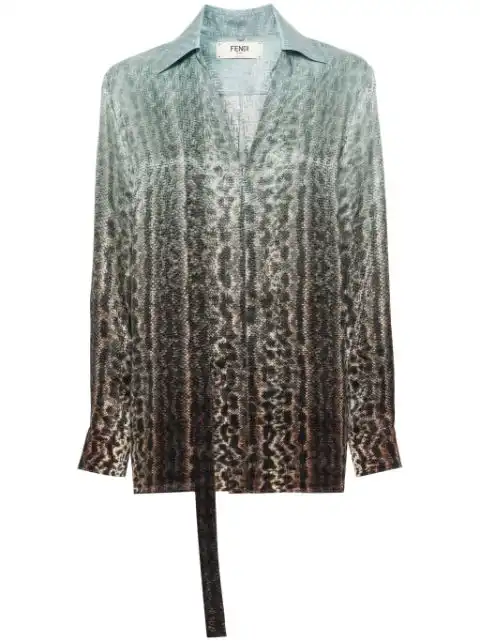 FENDI animal-print silk shirt