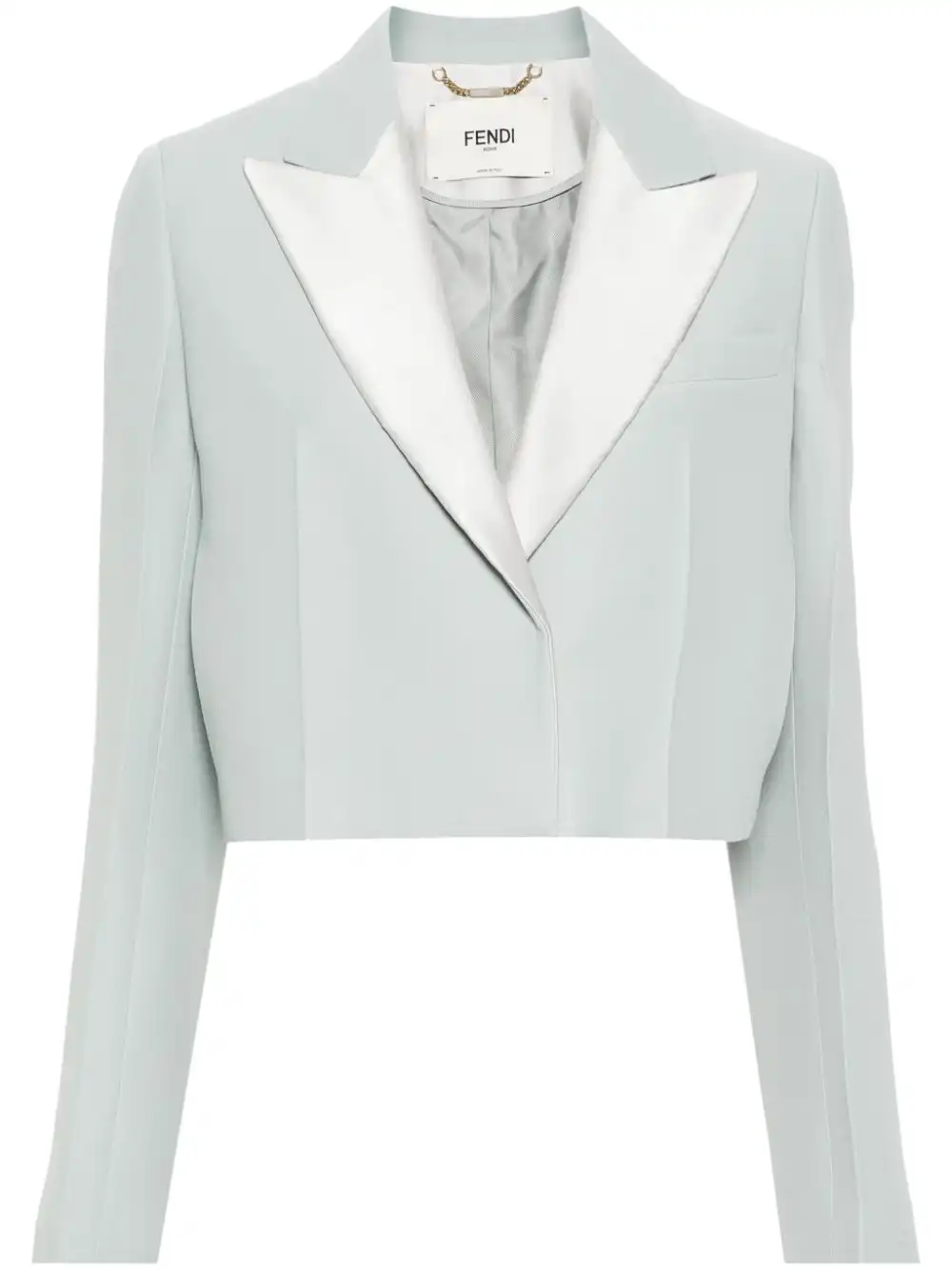 Cheap FENDI cropped contrast-panel blazer