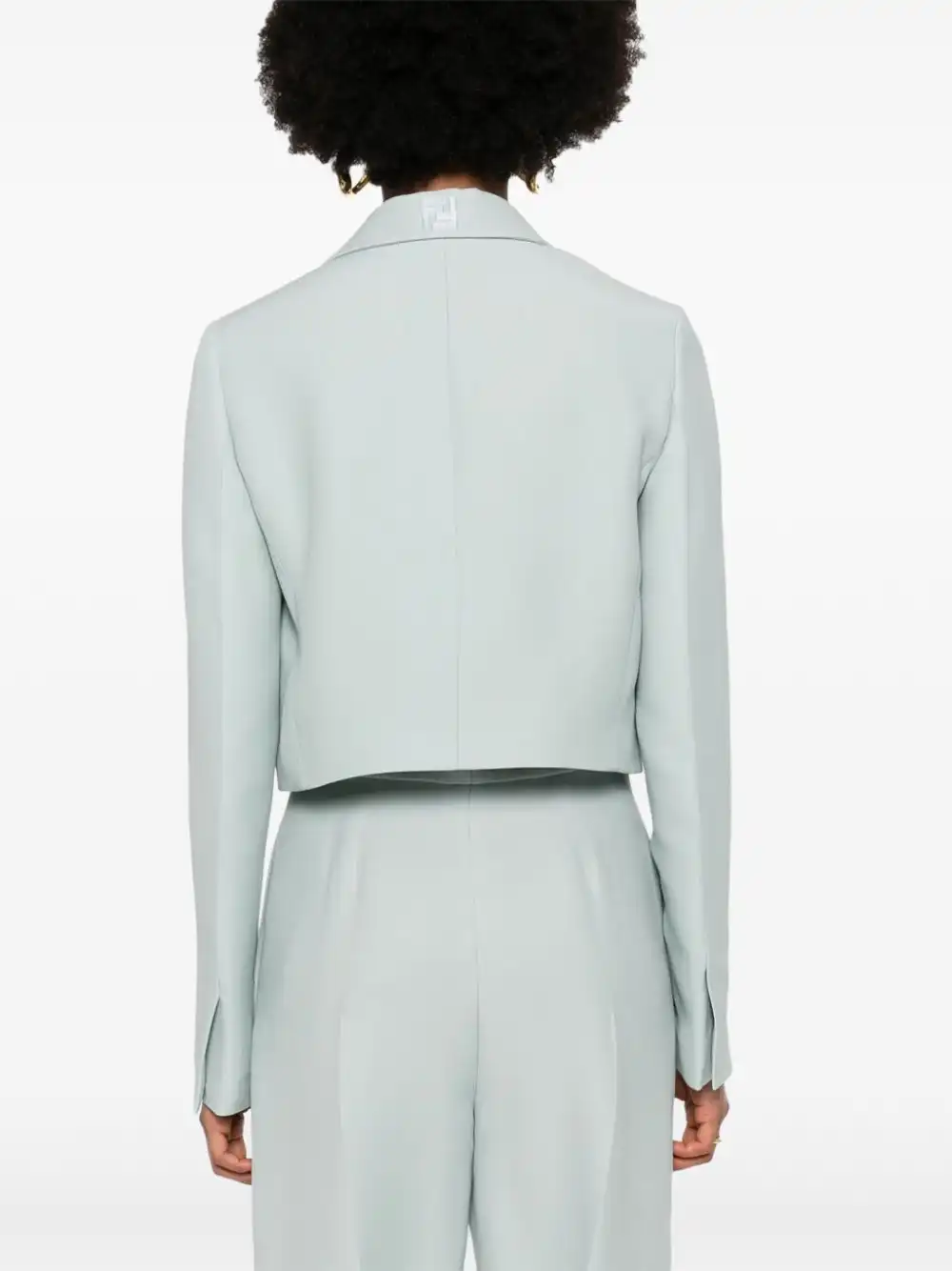 Cheap FENDI cropped contrast-panel blazer