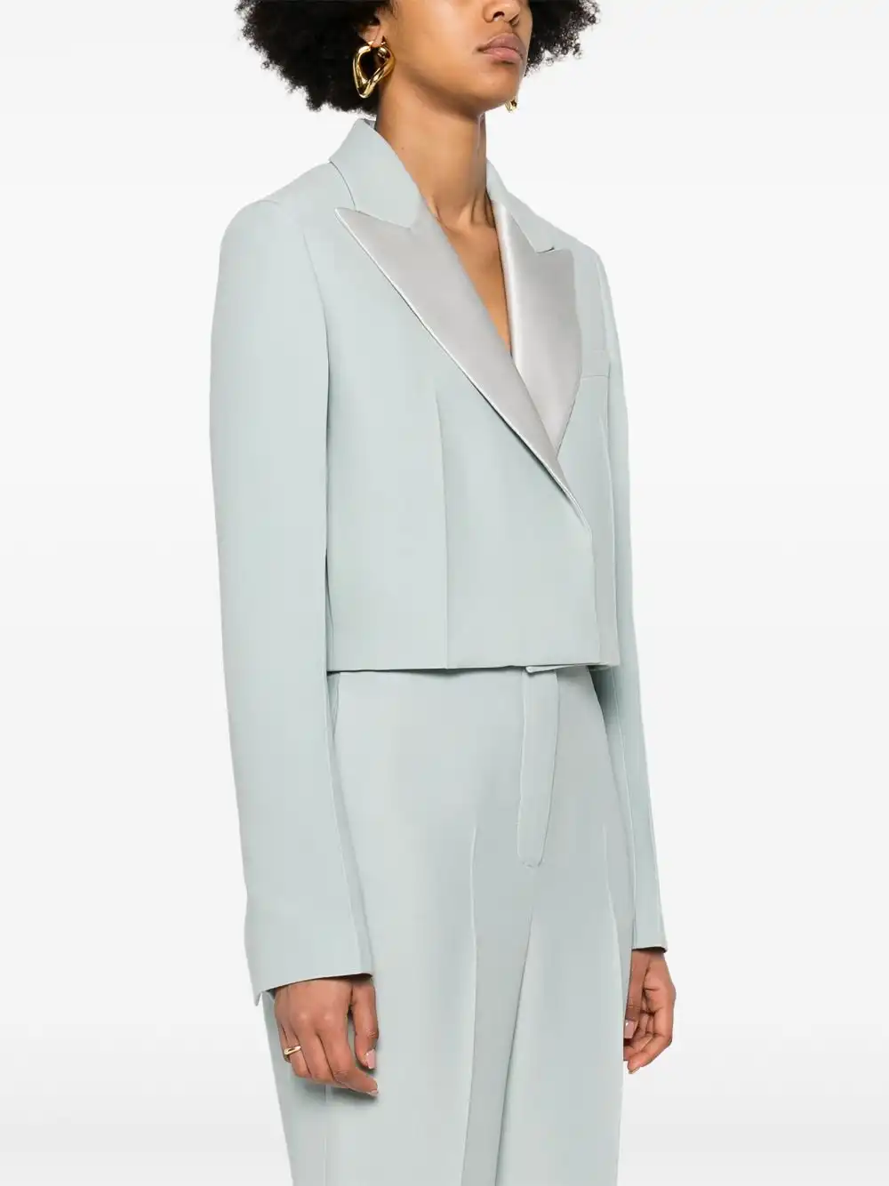 Cheap FENDI cropped contrast-panel blazer