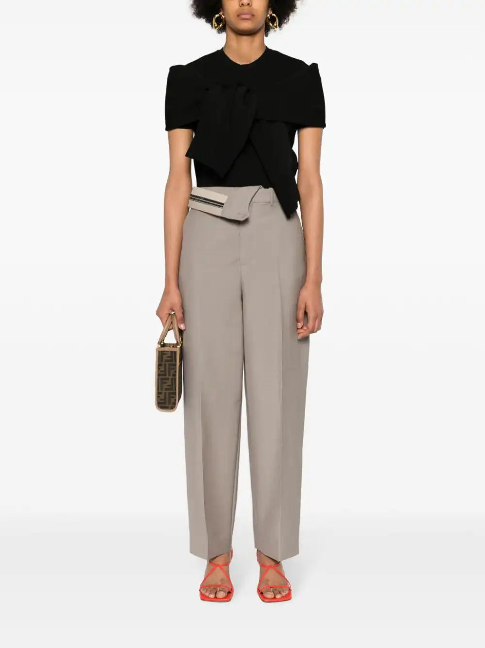 Cheap FENDI pressed-crease straight trousers