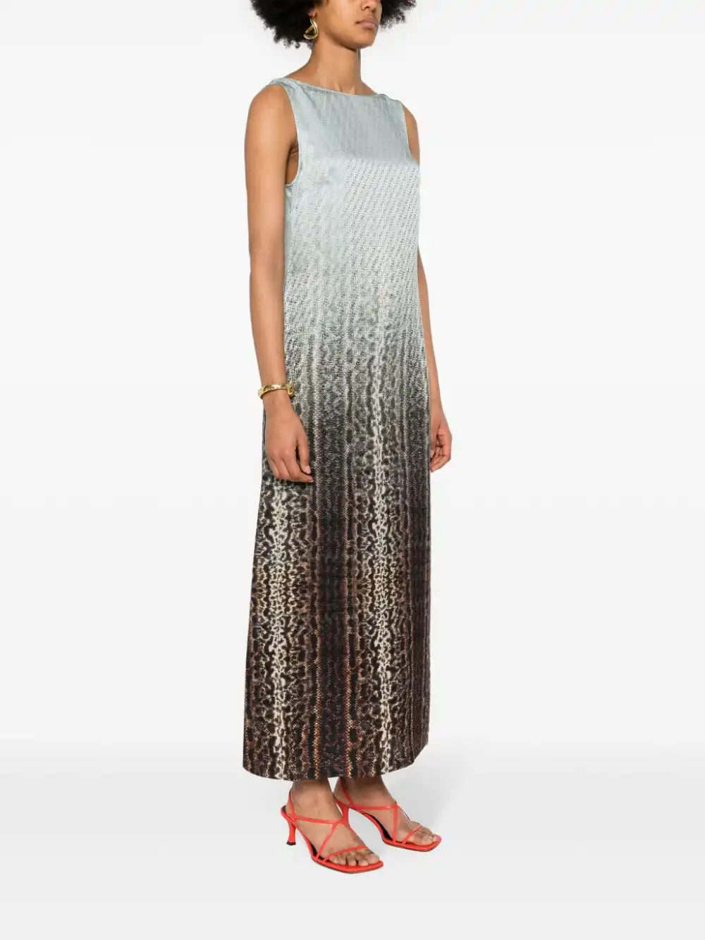 Affordable FENDI FF-jacquard snake maxi dress