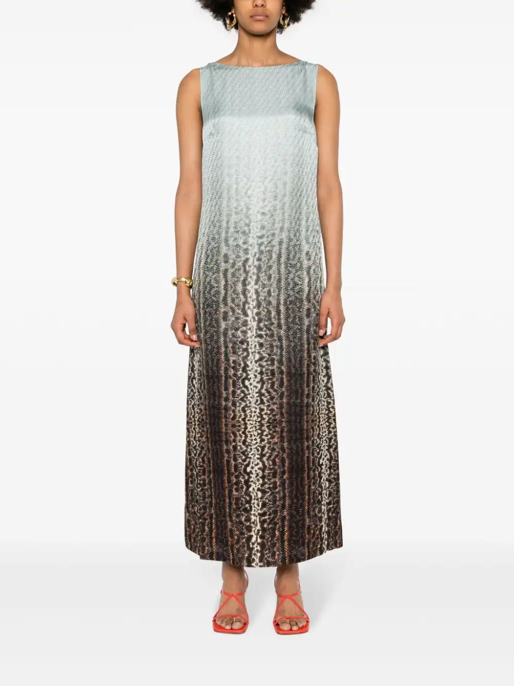 Affordable FENDI FF-jacquard snake maxi dress