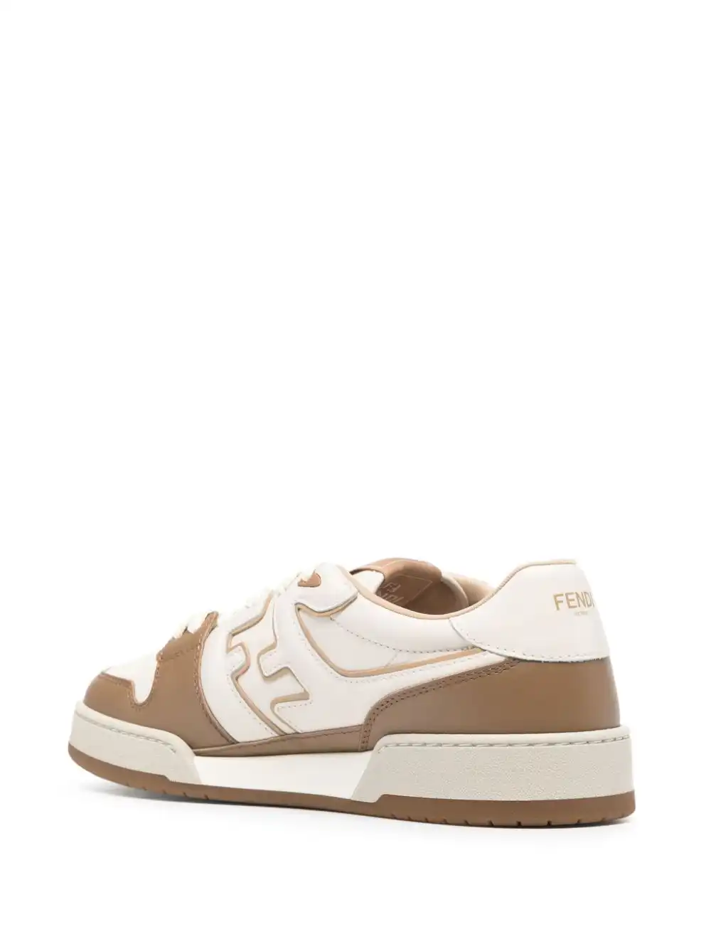 Affordable FENDI Match FF-applique leather sneakers