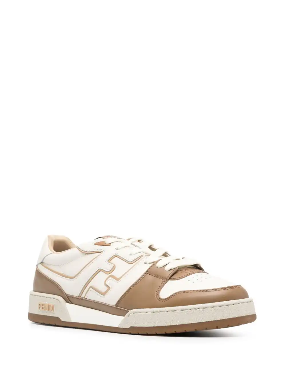 Affordable FENDI Match FF-applique leather sneakers