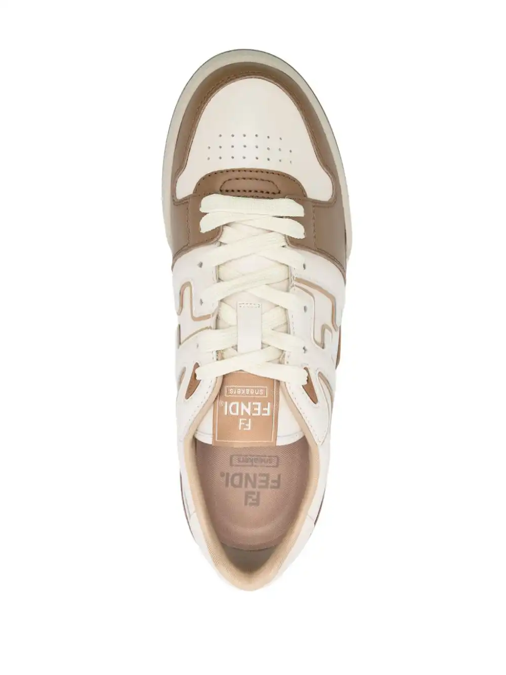 Affordable FENDI Match FF-applique leather sneakers