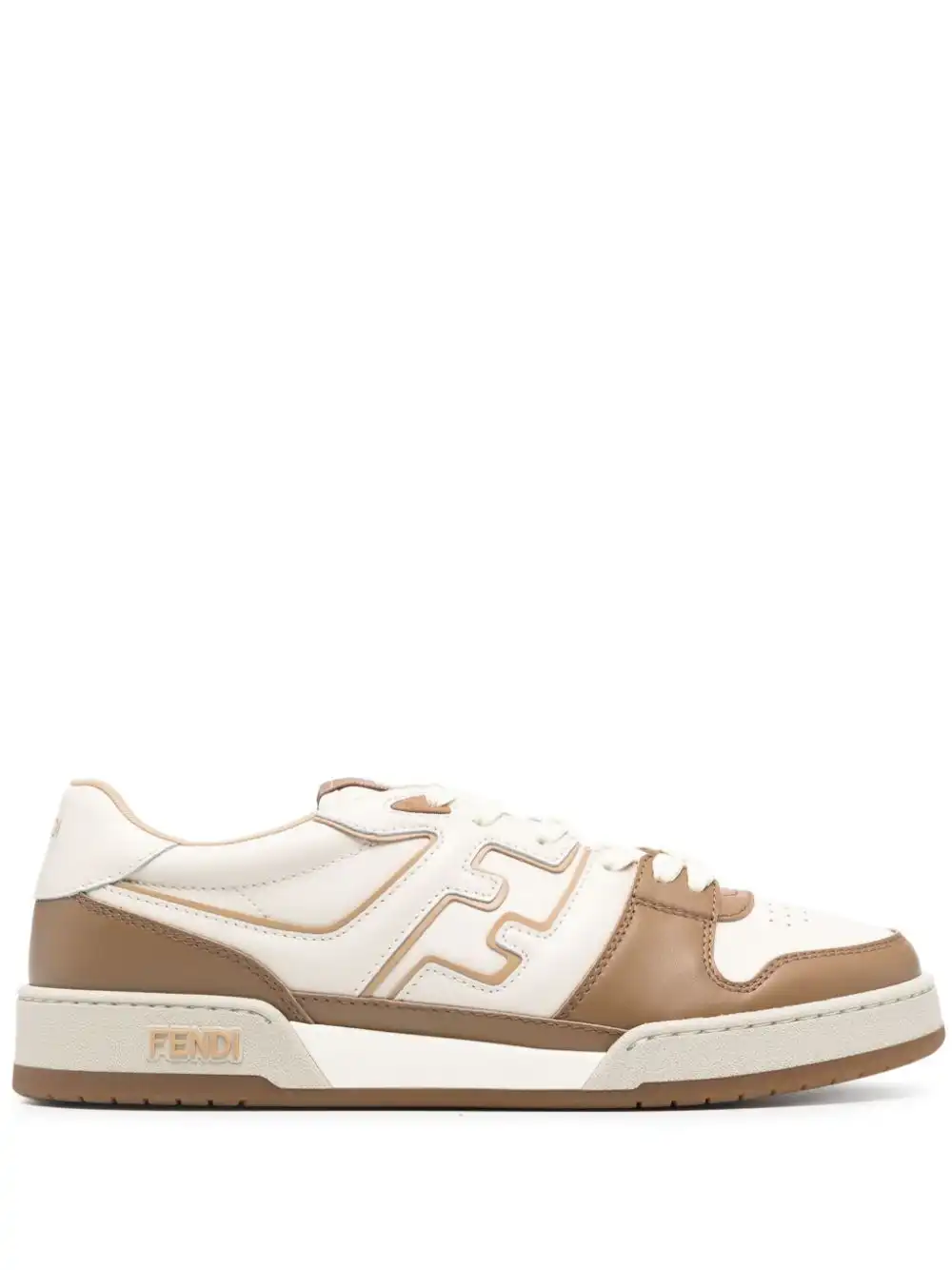 Affordable FENDI Match FF-applique leather sneakers