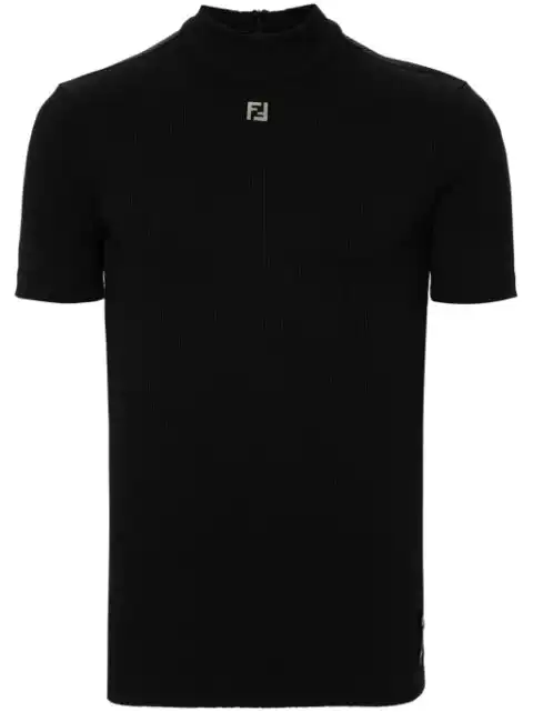 FENDI FF logo plaque ribbed T-shirt