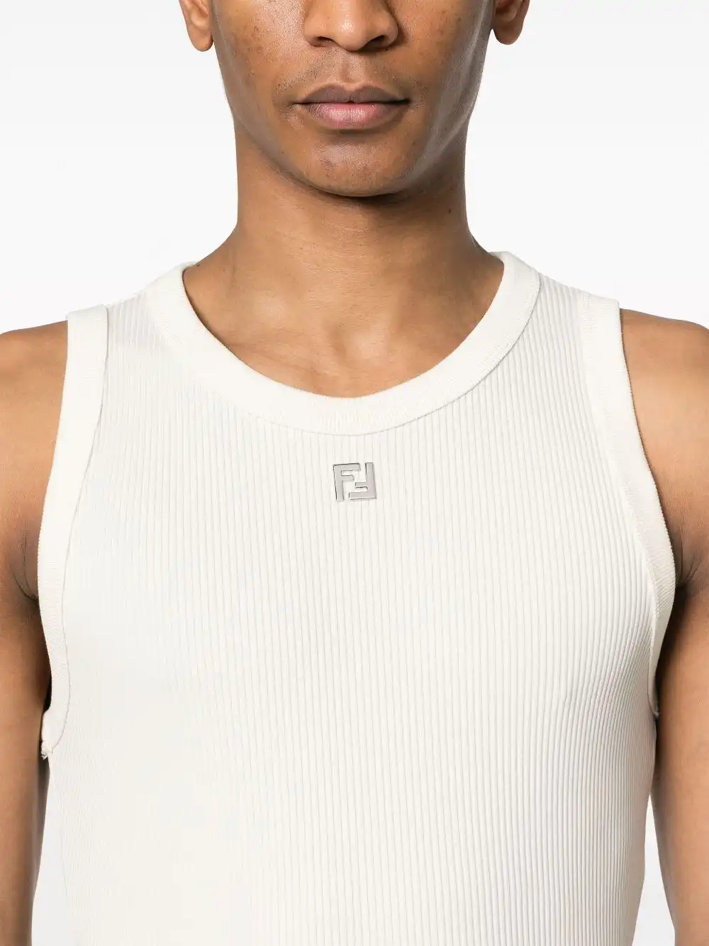 Cheap FENDI FF logo plaque tank top