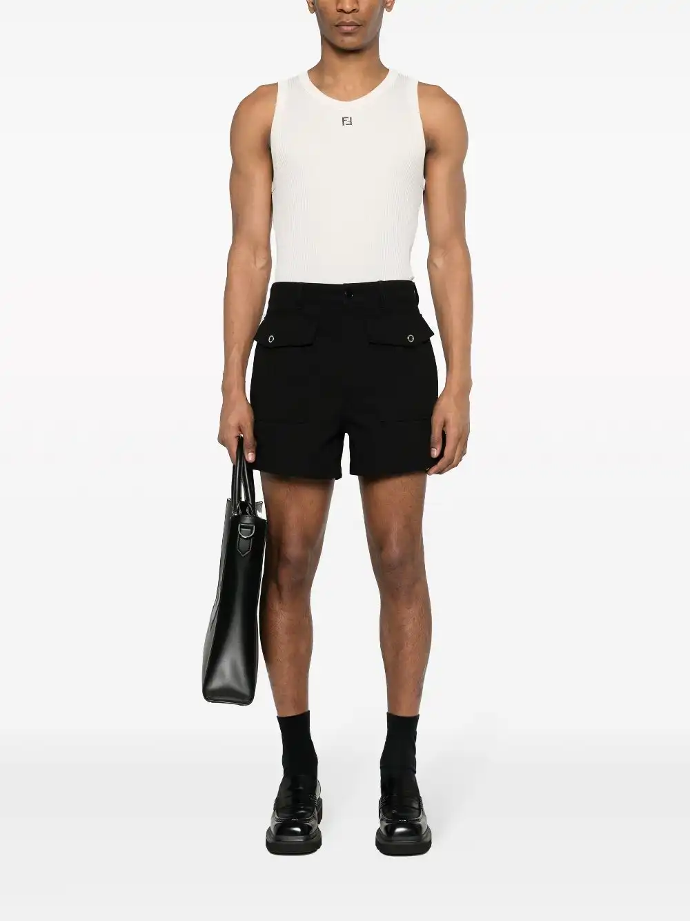 Cheap FENDI FF logo plaque tank top