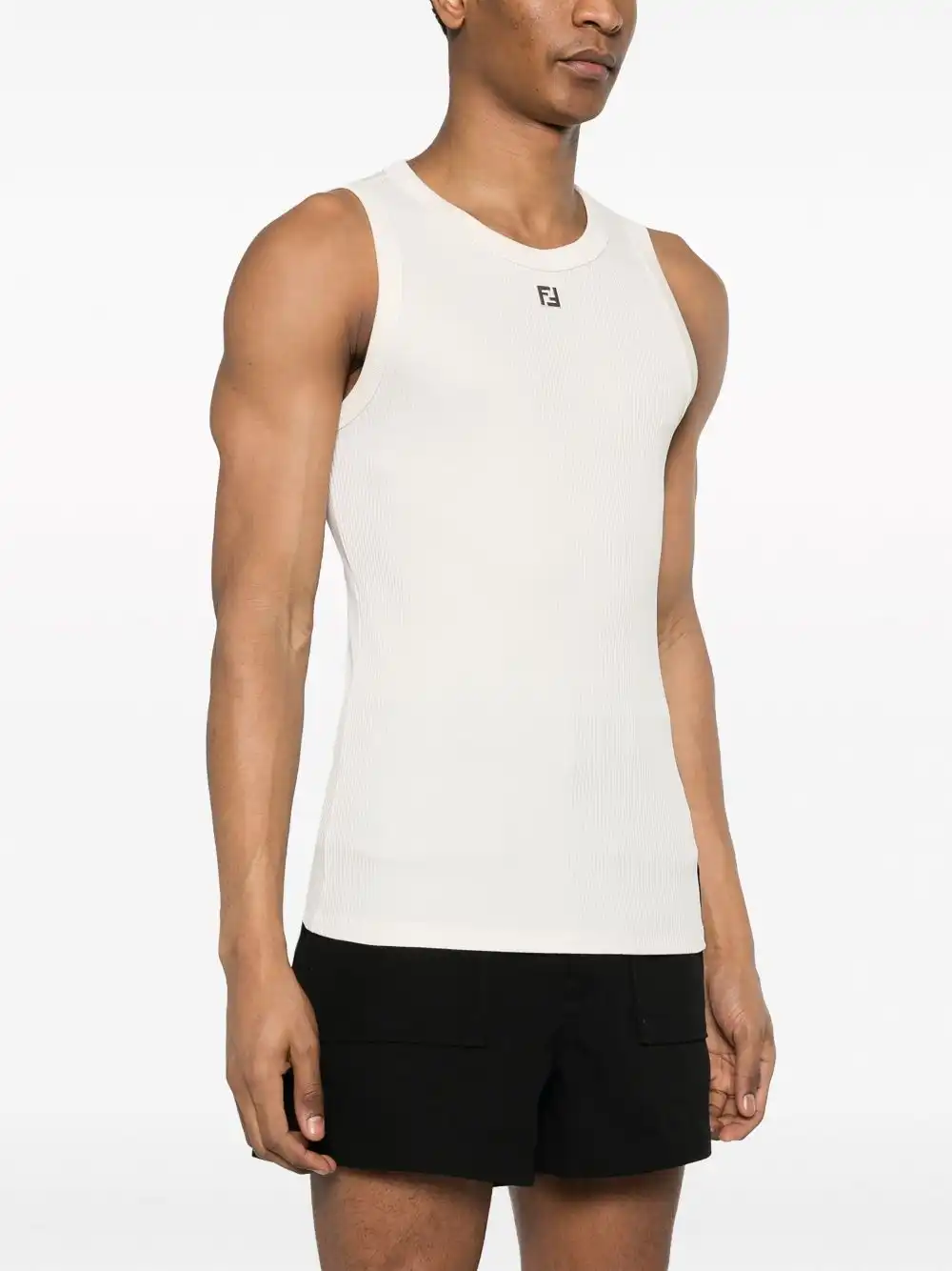 Cheap FENDI FF logo plaque tank top