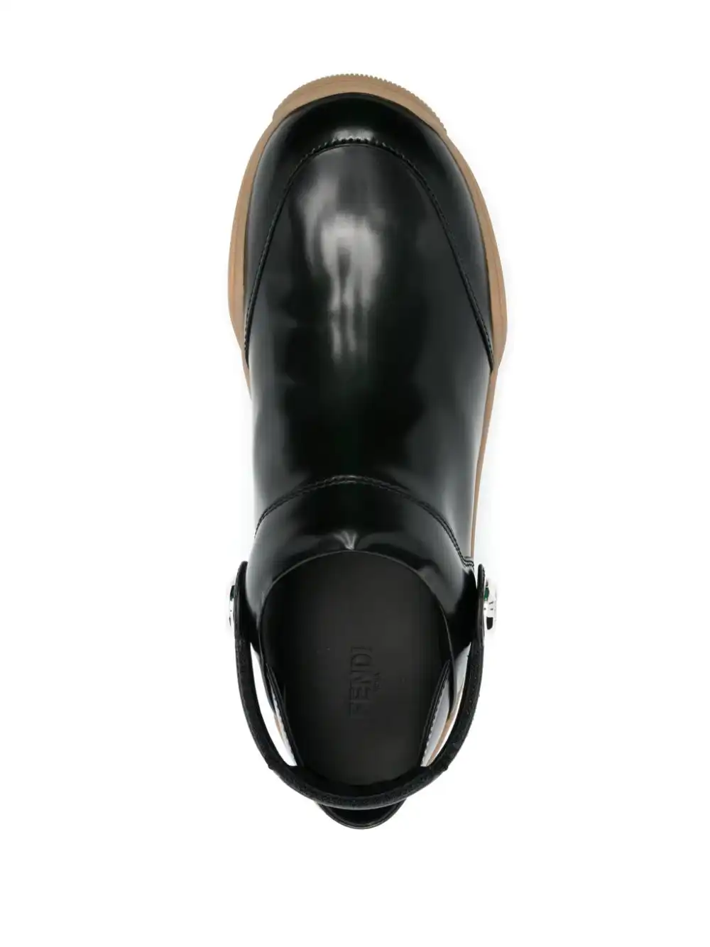 Affordable FENDI FF-embroidered leather clogs