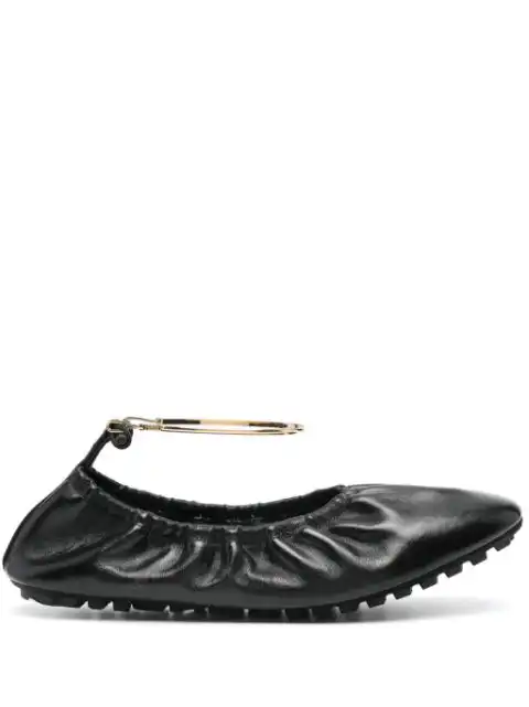 Affordable FENDI Filo leather ballerina hsoes