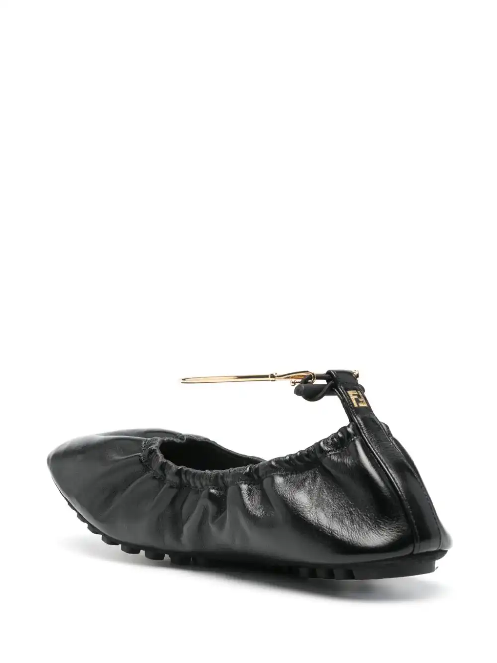 Affordable FENDI Filo leather ballerina hsoes