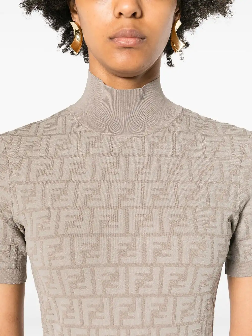 Affordable FENDI FF-jacquard midi dress