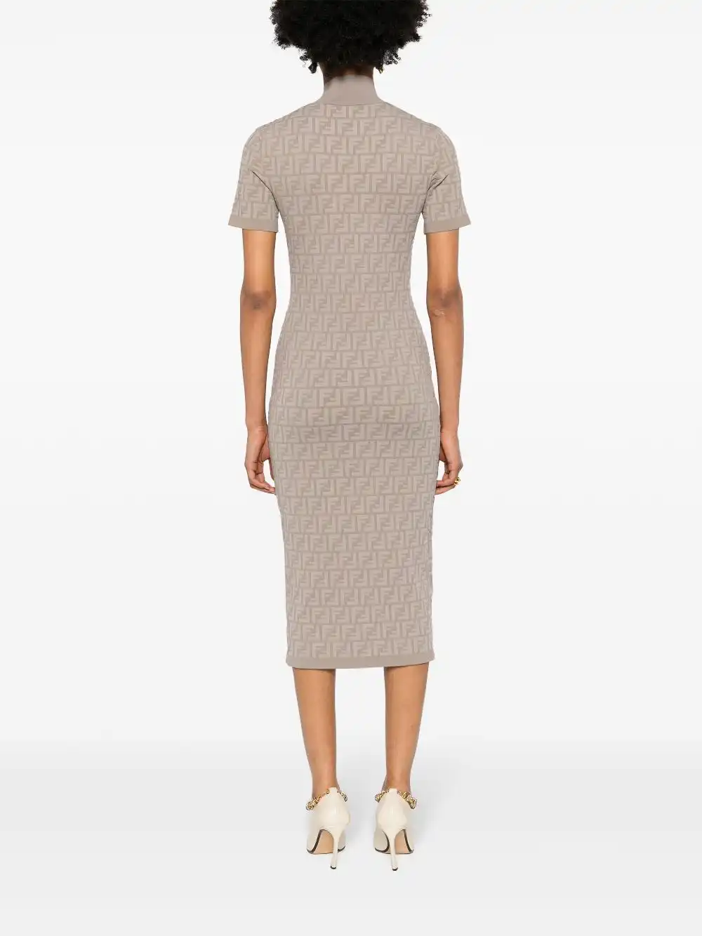 Affordable FENDI FF-jacquard midi dress