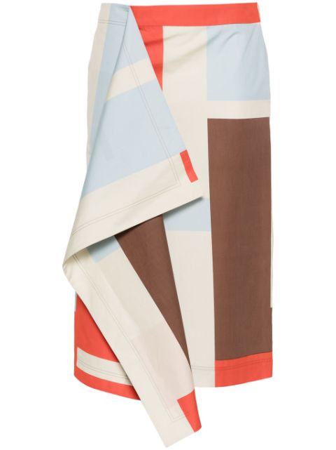 FENDI colour-block midi skirt