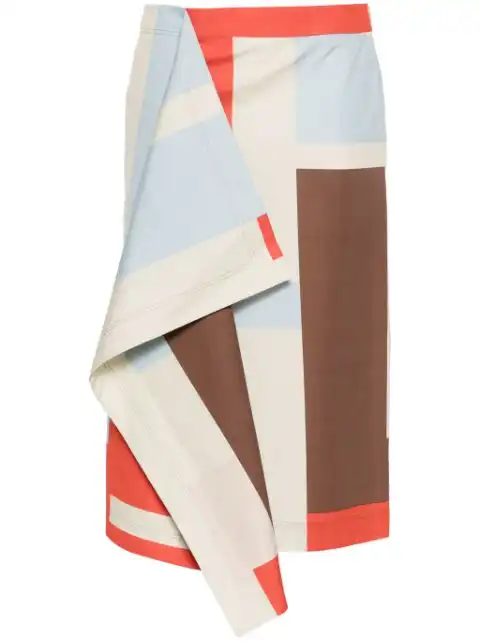 Affordable FENDI colour-block midi skirt