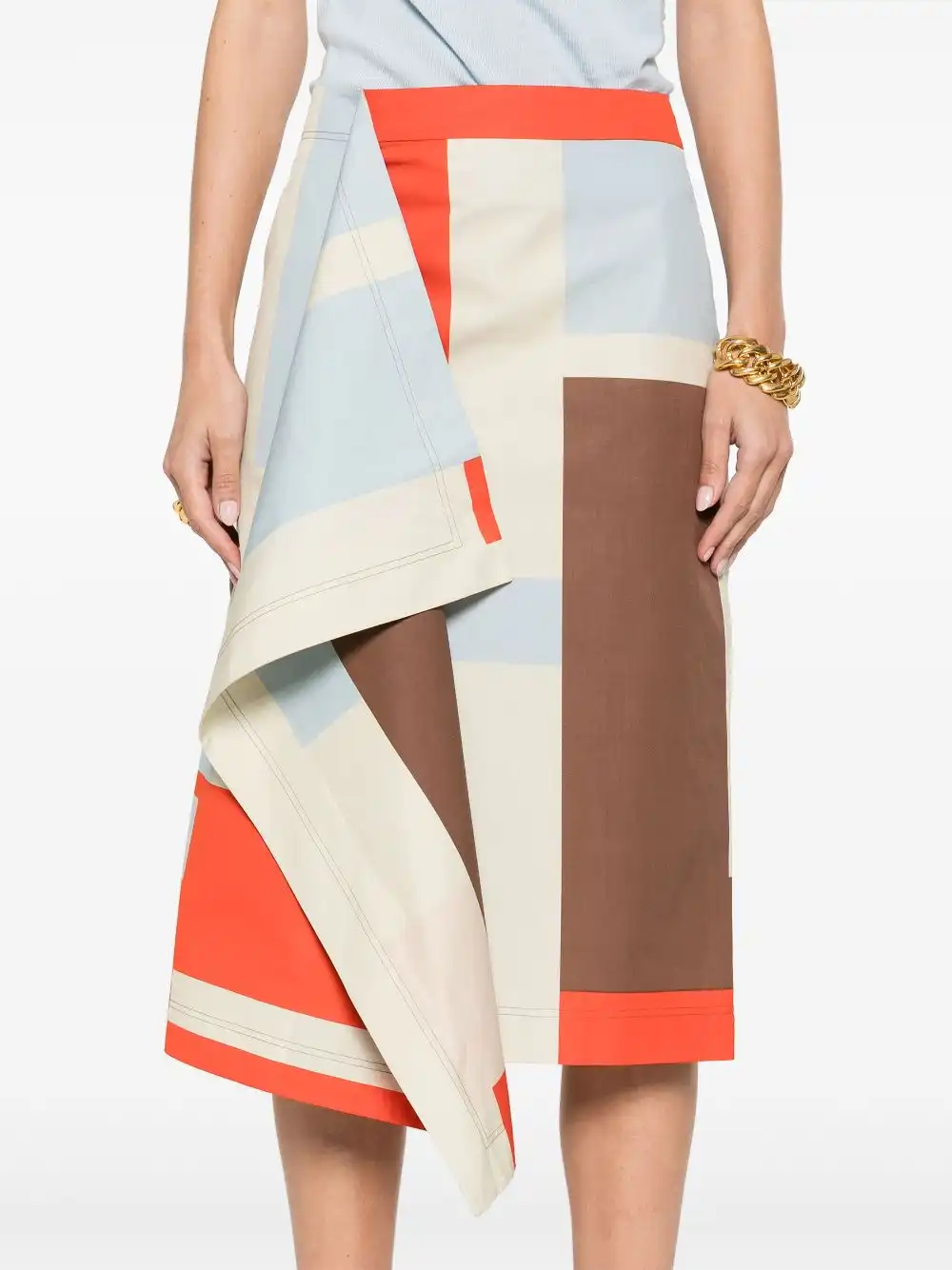 Affordable FENDI colour-block midi skirt