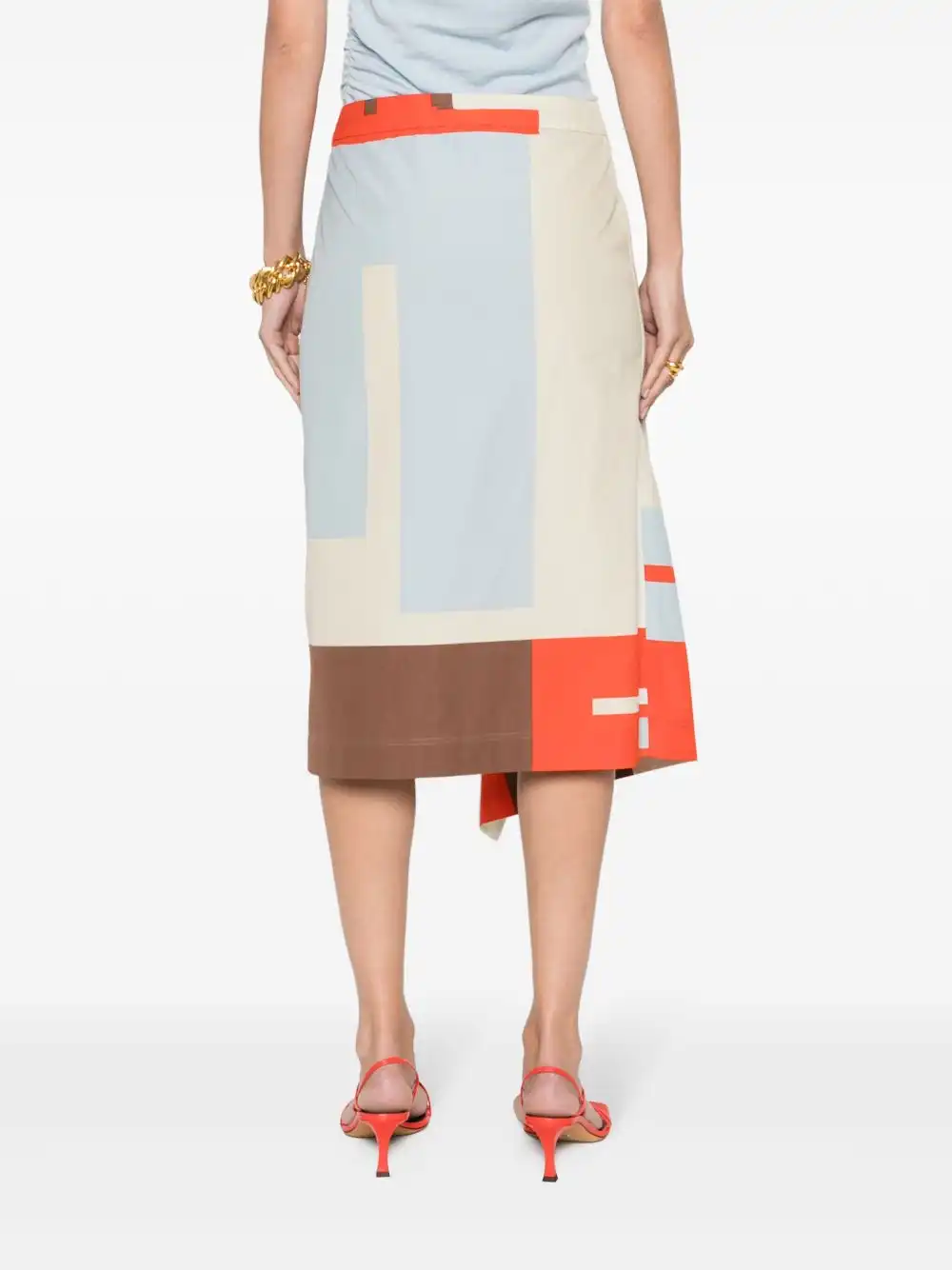 Affordable FENDI colour-block midi skirt