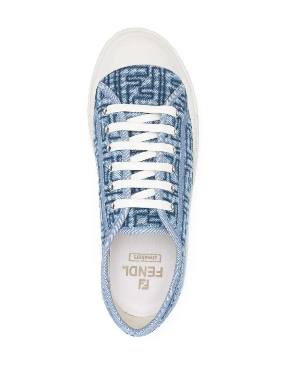 Affordable FENDI Domino denim sneakers