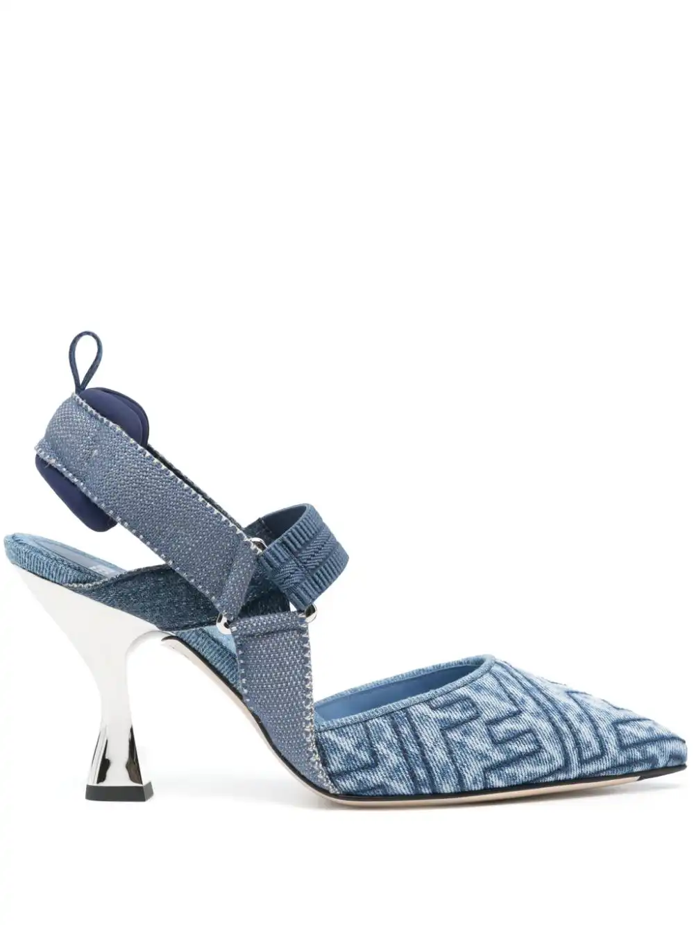 Cheap FENDI Colibri 85mm denim sandals