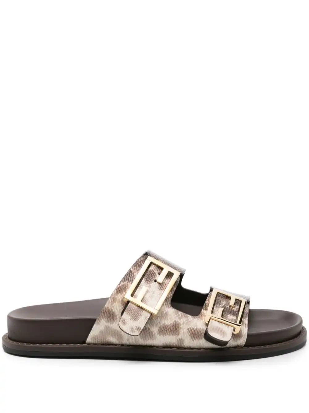 Affordable FENDI snakeskin-effect leather slides