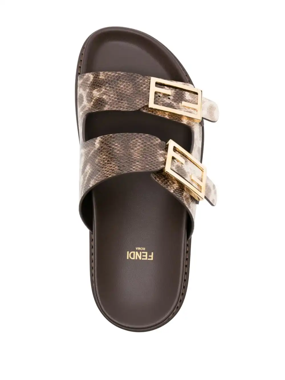 Affordable FENDI snakeskin-effect leather slides