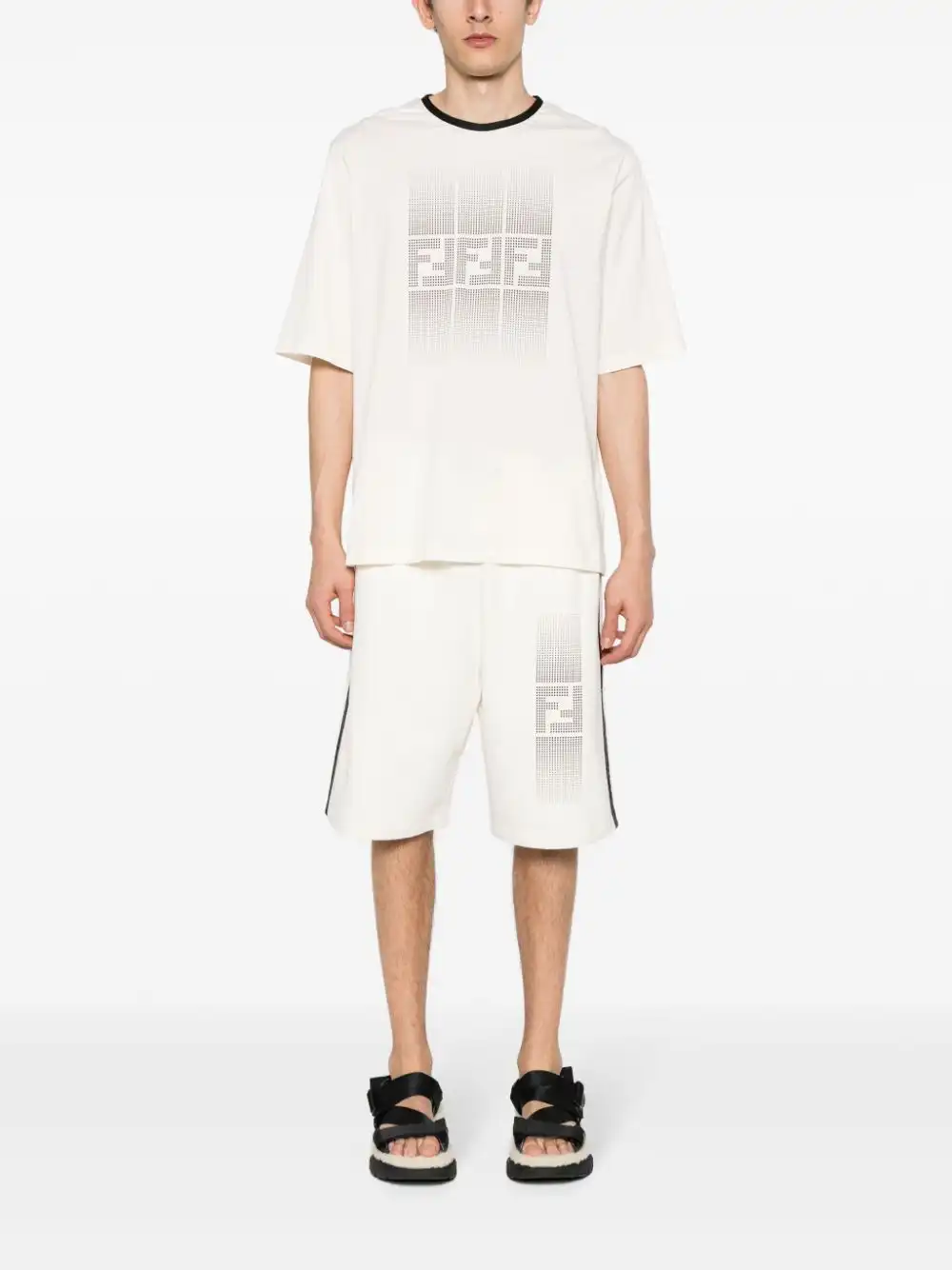 Cheap FENDI side-stripe track shorts