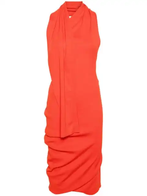 FENDI halterneck asymmetric midi dress