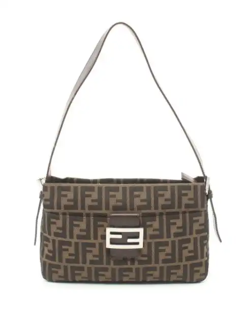 Fendi 2000s Zucca FF plaque shoulder bag