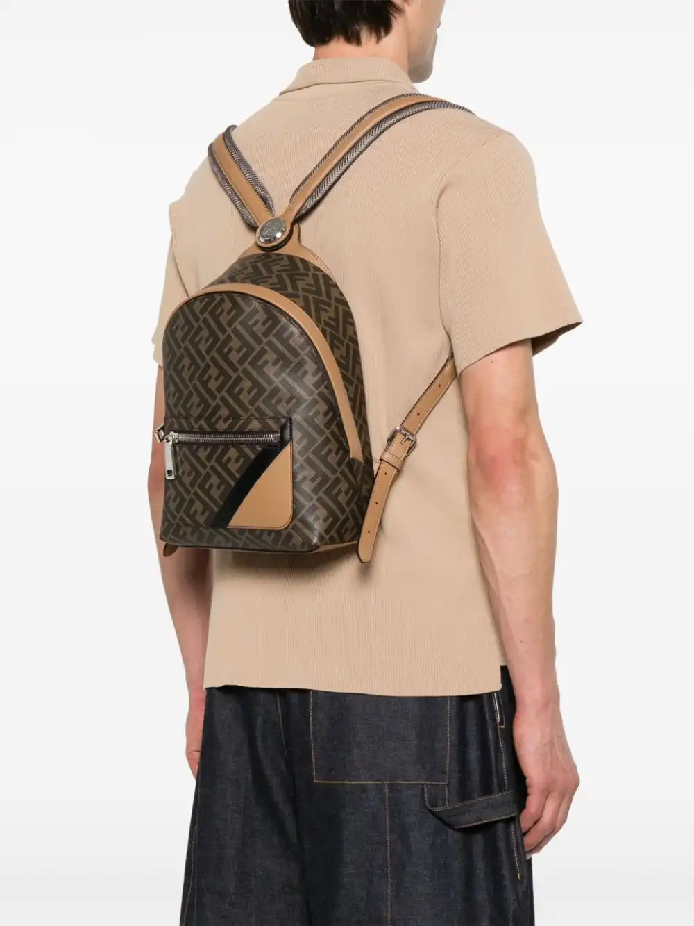 Affordable FENDI small Fndi Diagonal backpack