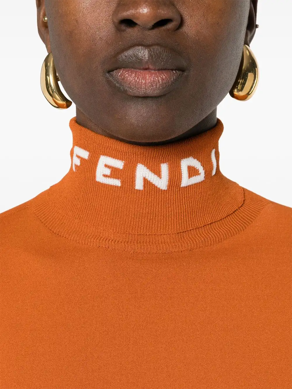 Affordable FENDI logo-intarsia colour-block jumper