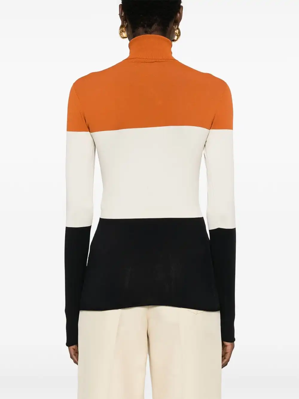 Affordable FENDI logo-intarsia colour-block jumper