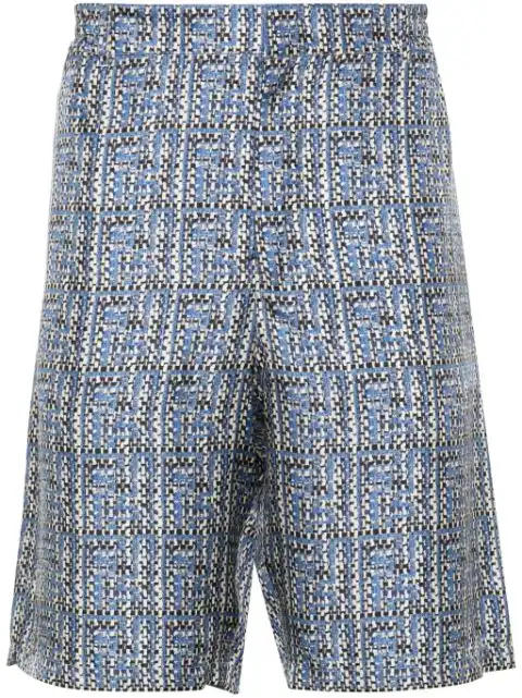 FENDI FF-print silk short